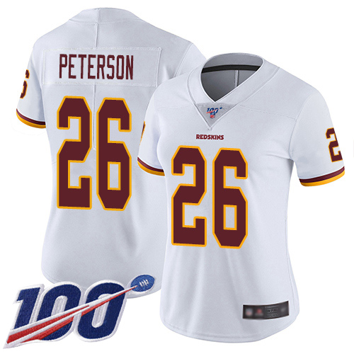 Washington Redskins Limited White Women Adrian Peterson Road Jersey NFL Football 26 100th